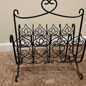 Southern Living At Home Ornate Black Metal Magazine Holder